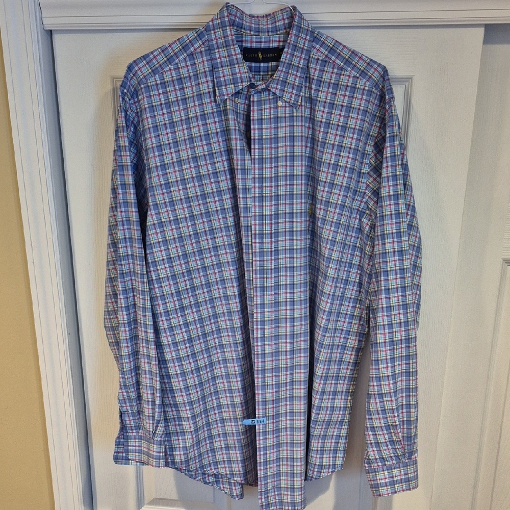 Like New Ralph Lauren Multicolor Plaid Button Down Shirt, XLT
